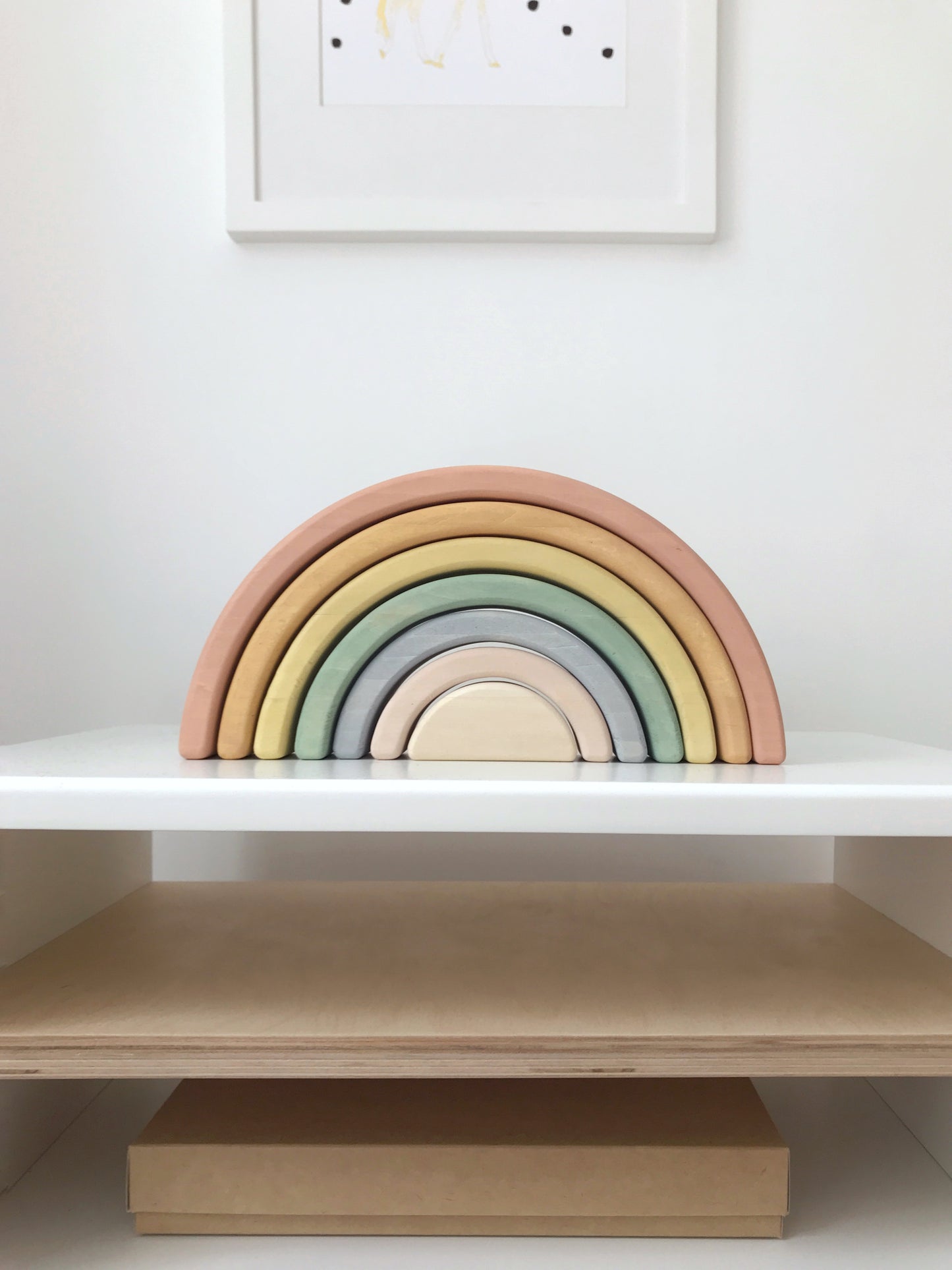 Wooden Rainbow Stacker - Pastel