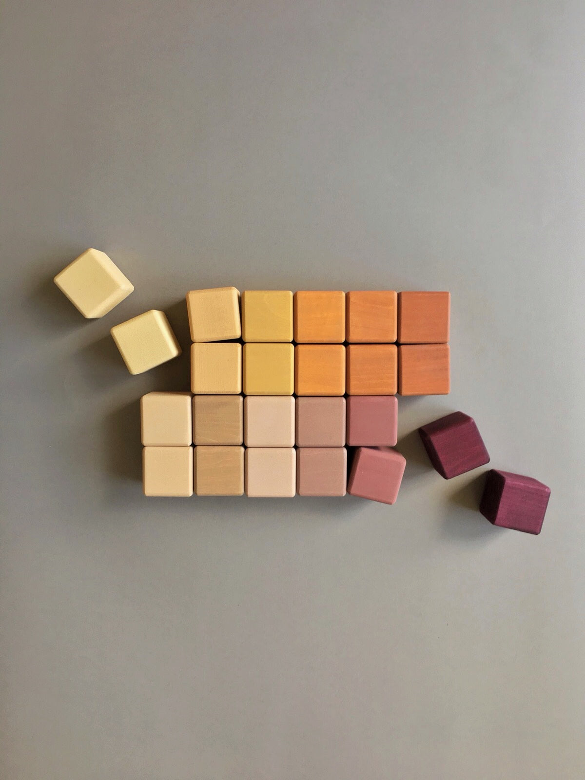 Wooden Cubes Set - Golden Autumn